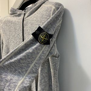 Men’s Stone Island Zip-Up Hoodie in Grey